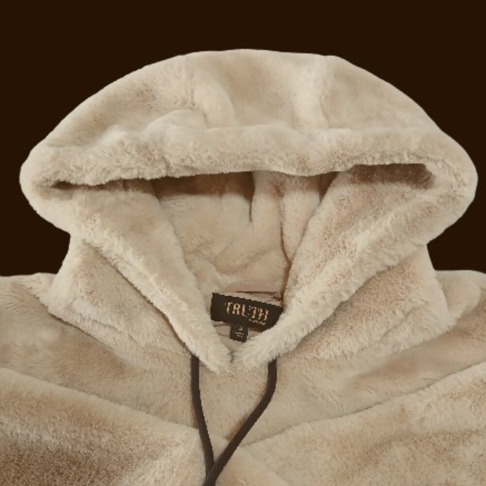 Truth by Republic Mocha Faux Fur Teddy Bear Hoodie